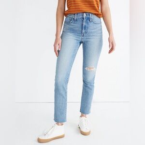 Madewell The Perfect Vintage Distressed Knee Jean Medium Wash: Comfort Stretch